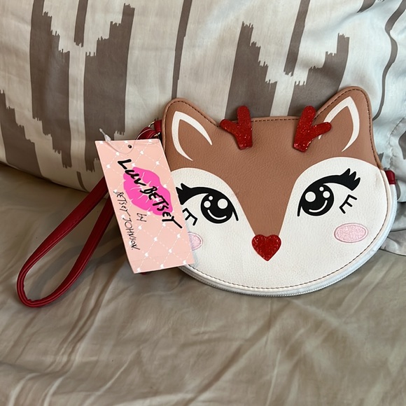 LUV BETSEY by Betsey Johnson Luv Betsey LBKIITZ Kitsch Zip Wristlet, Tan - Picture 4 of 8